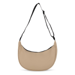 Bolsa bandolera de PU con forma de media luna y correa ajustable color beige quinta vista