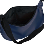 Bolsa bandolera de PU con forma de media luna y correa ajustable color azul oscuro cuarta vista