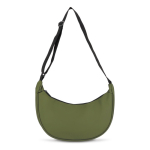 Bolsa bandolera de PU con forma de media luna y correa ajustable color verde oliva