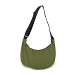 Bolsa bandolera de PU con forma de media luna y correa ajustable color verde oliva segunda vista