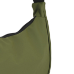 Bolsa bandolera de PU con forma de media luna y correa ajustable color verde oliva tercera vista