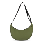 Bolsa bandolera de PU con forma de media luna y correa ajustable color verde oliva quinta vista