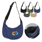 Bolsa bandolera de PU con forma de media luna y correa ajustable