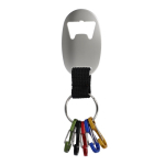 Llavero abridor con 5 ganchos pequeños para colgar las llaves color plateado tercera vista