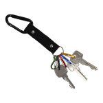 Llavero con mosquetón y 5 ganchos pequeños para colgar las llaves color negro