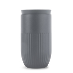 Vaso térmico de acero inoxidable con tapa de botón 320 ml color gris