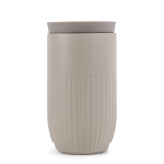 Vaso térmico de acero inoxidable con tapa de botón 320 ml color beige