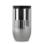 Vaso térmico de acero inoxidable con tapa de botón 320 ml color plateado brillante