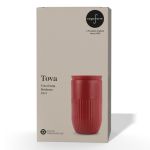 Vaso térmico de acero inoxidable con tapa de botón 320 ml color rojo oscuro segunda vista