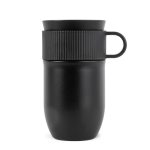 Taza térmica de acero inoxidable con pequeña asa 280ml color negro