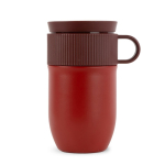 Taza térmica de acero inoxidable con pequeña asa 280ml color rojo oscuro