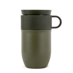 Taza térmica de acero inoxidable con pequeña asa 280ml color verde oliva