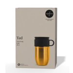 Taza térmica de acero inoxidable con pequeña asa 280ml color dorado segunda vista