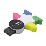 Marcador en forma de muñeco con 4 colores fluorescentes con limpiador color blanco