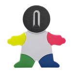 Marcador en forma de muñeco con 4 colores fluorescentes con limpiador color blanco séptima vista