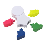 Marcador en forma de muñeco con 4 colores fluorescentes con limpiador color blanco novena vista