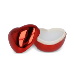 Bálsamo labial hidratante en estuche de corazón de plástico reciclado color rojo segunda vista