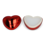 Bálsamo labial hidratante en estuche de corazón de plástico reciclado color rojo tercera vista