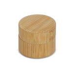 Bálsamo labial en estuche de bambú de forma cilíndrica color natural