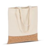Bolsa de algodón con detalle de corcho en la base 170 g/m2 color natural tercera vista