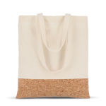Bolsa de algodón con detalle de corcho en la base 170 g/m2 color natural cuarta vista