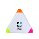 3 Rotuladores fluorescentes en triángulo de plástico Triangle color blanco vista de impresión