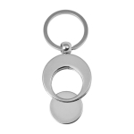 Llavero de metal redondo con ficha para el carro de compra KeyCoin color plateado sexta vista