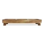 Mini mesa de madera de acacia con 3 compartimientos para meriendas color madera tercera vista