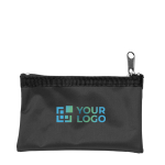 Monedero compacto y ligero de nylon con cremallera negra color negro vista de impresión