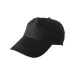 Clásica gorra de algodón de 5 paneles con cierre de plástico color negro tercera vista