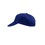 Clásica gorra de algodón de 5 paneles con cierre de plástico color azul segunda vista