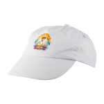 Clásica gorra de algodón de 5 paneles con cierre de plástico color blanco segunda vista