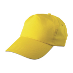 Clásica gorra de algodón de 5 paneles con cierre de plástico color amarillo primera vista