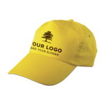 Clásica gorra de algodón de 5 paneles con cierre de plástico color amarillo segunda vista