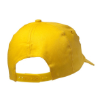 Clásica gorra de algodón de 5 paneles con cierre de plástico color amarillo tercera vista