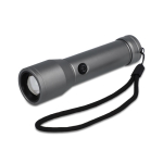 Linterna LED recargable de aluminio reciclado y resistente al agua color plateado