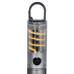 Linterna de aluminio reciclado de luz LED con función de zoom color plateado cuarta vista