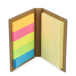 Notas adhesivas de 2 tamaños en cuadernillo de papel craft color natural cuarta vista