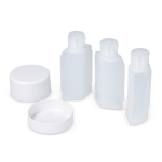 Set de 3 botes de 40ml para artículos de aseo ideal para viajes color blanco cuarta vista