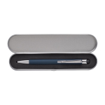 Bolígrafo de aluminio táctil en estuche de metal tinta azul color azul segunda vista