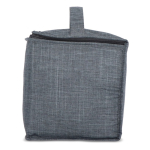 Cesta de picnic con tapa de madera y bolsa nevera en el interior color gris oscuro