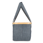 Cesta de picnic con tapa de madera y bolsa nevera en el interior color gris oscuro sexta vista