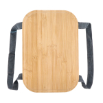 Cesta de picnic con tapa de madera y bolsa nevera en el interior color gris oscuro septima vista