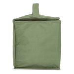 Cesta de picnic con tapa de madera y bolsa nevera en el interior color verde oliva