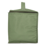 Cesta de picnic con tapa de madera y bolsa nevera en el interior color verde oliva