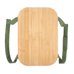 Cesta de picnic con tapa de madera y bolsa nevera en el interior color verde oliva septima vista