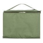 Cesta de picnic con tapa de madera y bolsa nevera en el interior color verde oliva novena vista