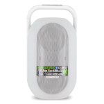 Altavoz blanco con luz ambiental multicolor y asa superior marca Muse color blanco sexta vista