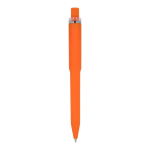Bolígrafo de plástico reciclado con acabado suave y tinta azul color naranja cuarta vista