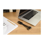 Set de cables de carga 4 en 1 con mosquetón y logotipo iluminado color blanco primera vista